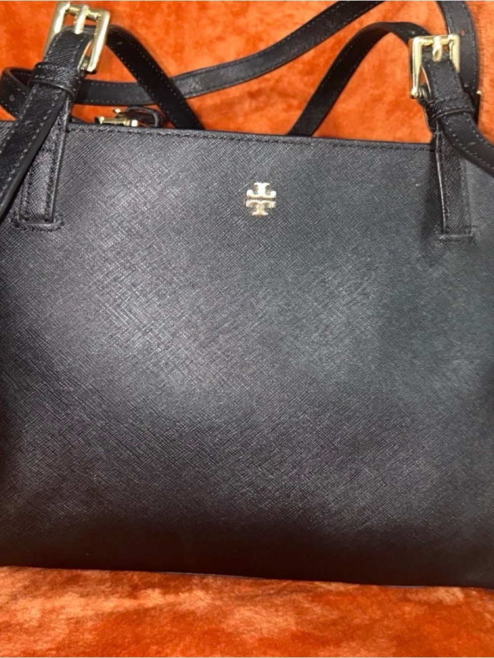 Tory Burch Emerson buckle tote in black